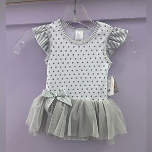 Brand New Grey Polka Dot New Born Tutu Dress